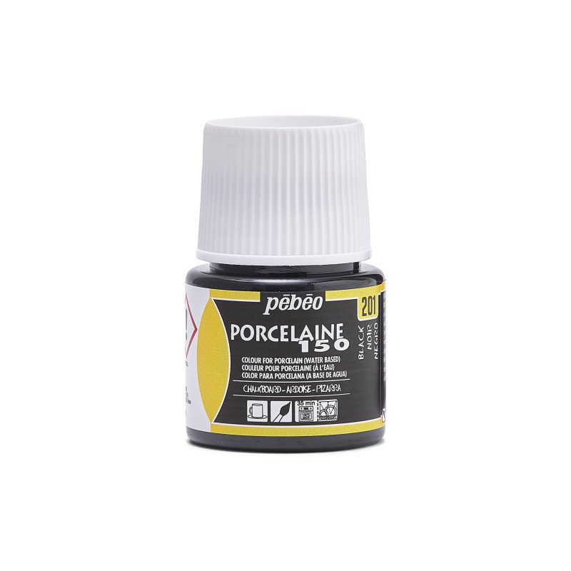 Pebeo Porcelaine 150 Porcelain paint 45 ml - 201 - Schoolbord musta - Lasi- ja posliinimaalit