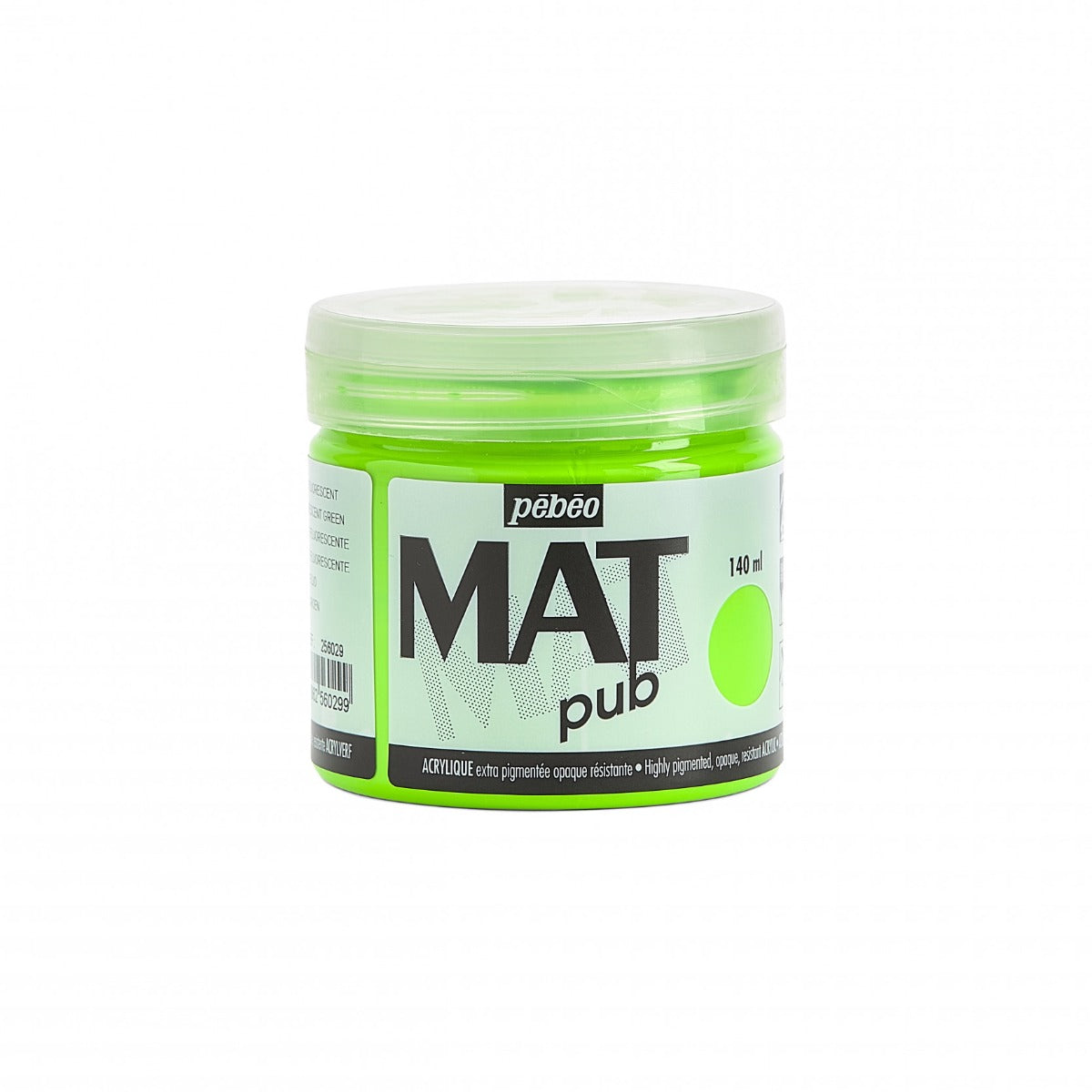 Pebeo Mat Pub Akrylfärg 140 ml - fluorescerande grön