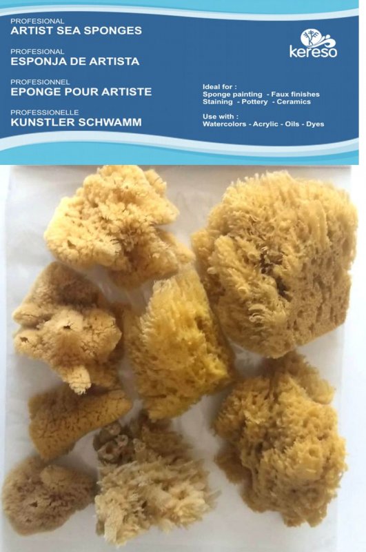 Kereso Natuurlijke Zee Sponzen Variëteitspakket - Fine and coarse - 8 kpl - Sienet