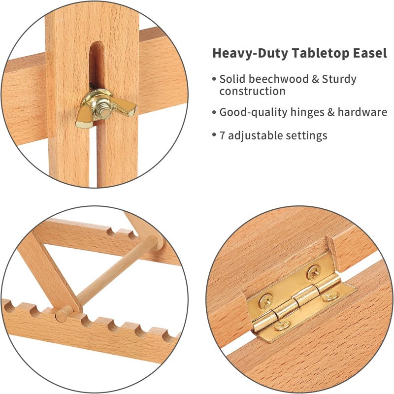 Meeden Heavy-Duty Tabletop Studio H-Frame Wooden Easel - Staffelier