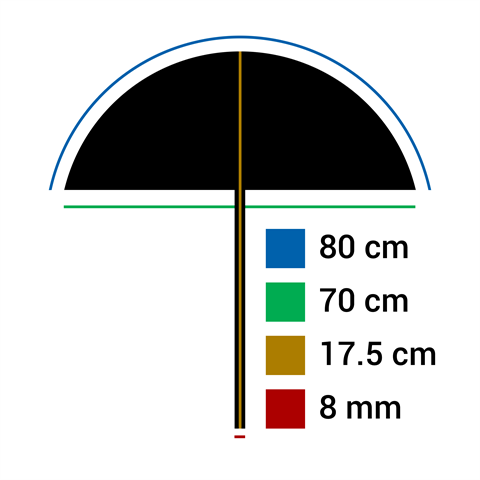 Falcon Eyes Paraply UR-32SL Sollys/Sort 80 cm — 2