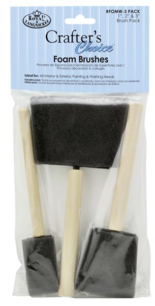 Royal & Langnickel Crafter's Choice Foam Brushes - Sizes 1, 2 and 3 - Confezione da 3 - Pennelli