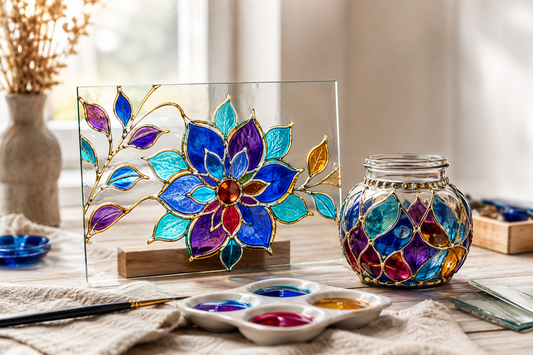 How to paint glass with transparent paint: preparation, outlines and drying