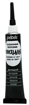 Pebeo Porcelaine 150 Outliner 20 ml - 06 - Anthracite - Glas- og porcelænsmaling