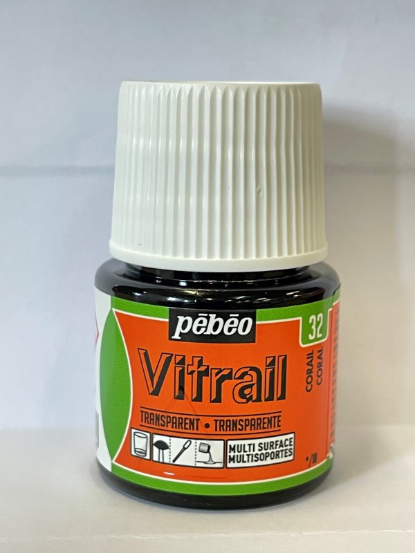 Pebeo Vitrail Transparent Glass paint 45 ml - 32 - Zalm - Glas- og porcelænsmaling