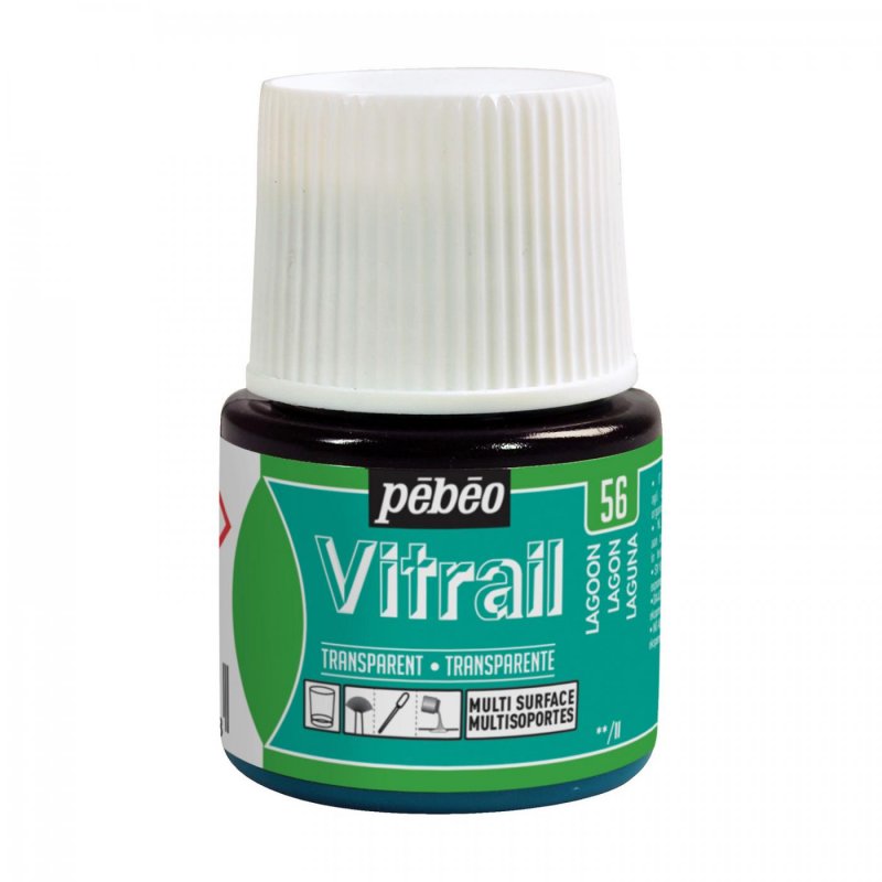 Pebeo Vitrail Transparent Glass paint 45 ml - 56 - Lagune - Glas- og porcelænsmaling