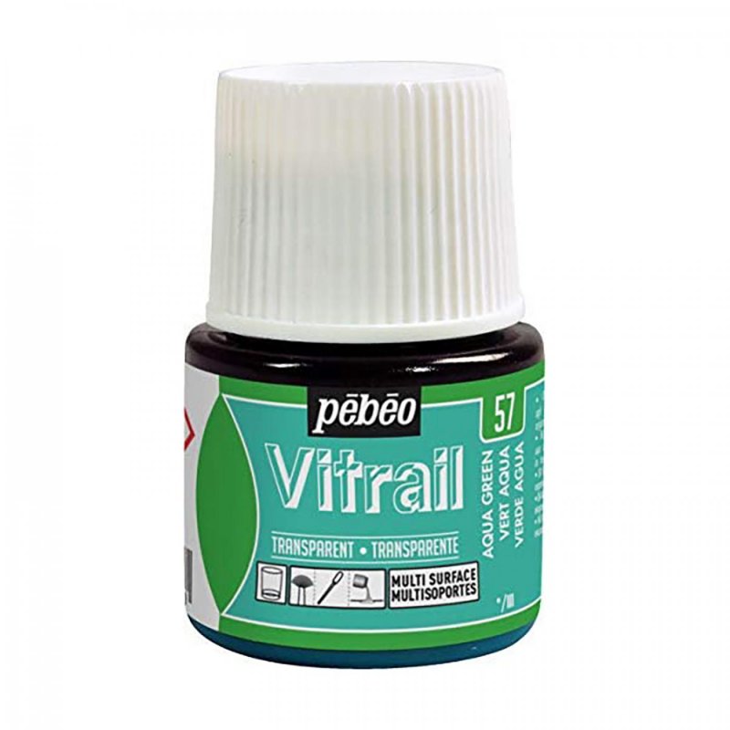 Pebeo Vitrail Transparent Glass paint 45 ml - 57 - Aquagroen - Glas- og porcelænsmaling