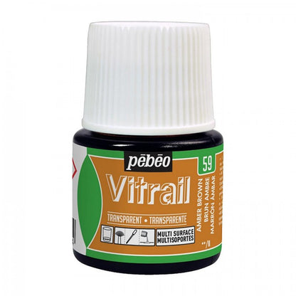 Pebeo Vitrail Transparent Glass paint 45 ml - 59 - Amberbruin - Glas- og porcelænsmaling