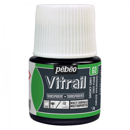 Pebeo Vitrail Transparent Glass paint 45 ml - 60 - Gris Fumée - Glas- og porcelænsmaling