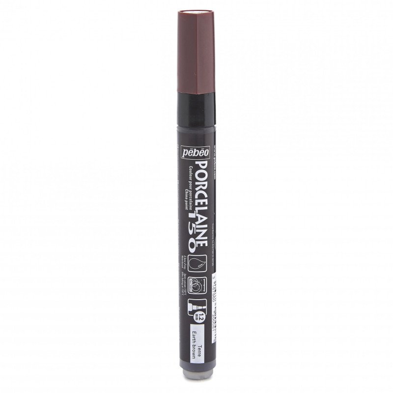 Pebeo Porcelaine 150 Marker Bullet Tip 1.2 mm - Earth ruskea - Lasi- ja posliinimaalit