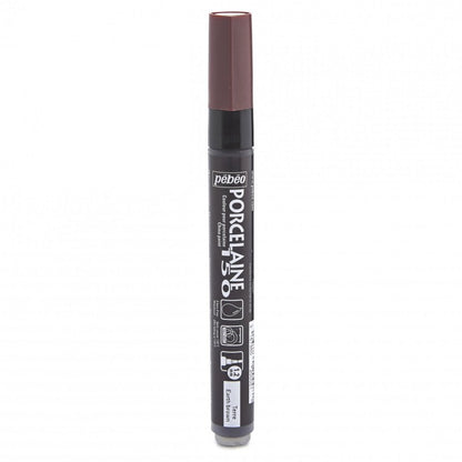 Pebeo Porcelaine 150 Marker Bullet Tip 1.2 mm - Earth ruskea - Lasi- ja posliinimaalit