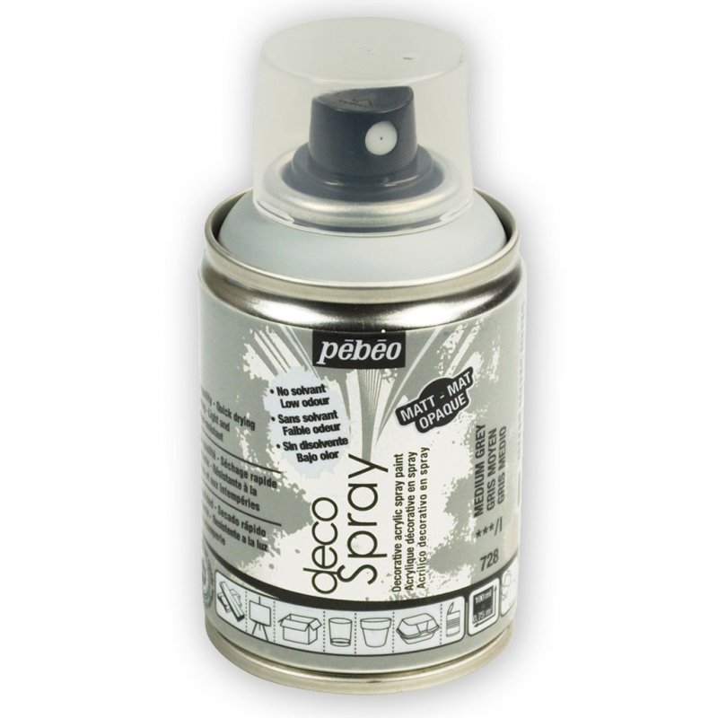 Pebeo Decospray Acryl Decoratieverf 100 ml - Medium grå - Akrylfärg