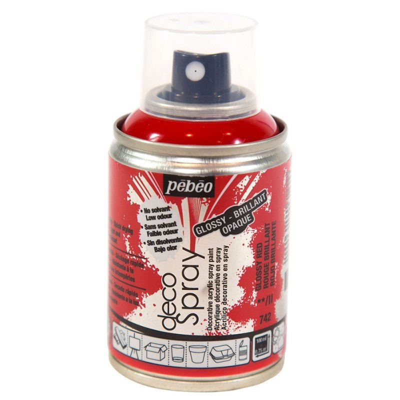 Pebeo Decospray Acryl Decoratieverf 100 ml - Blank röd - Akrylfärg