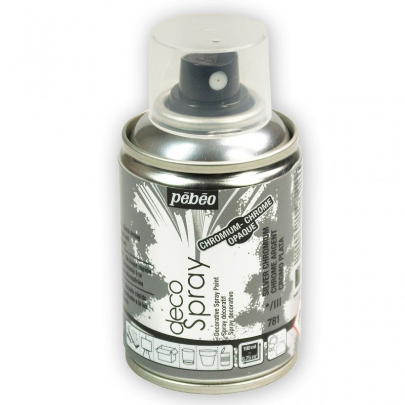 Pebeo Decospray Acryl Decoratieverf 100 ml - Chroom silver - Akrylfärg