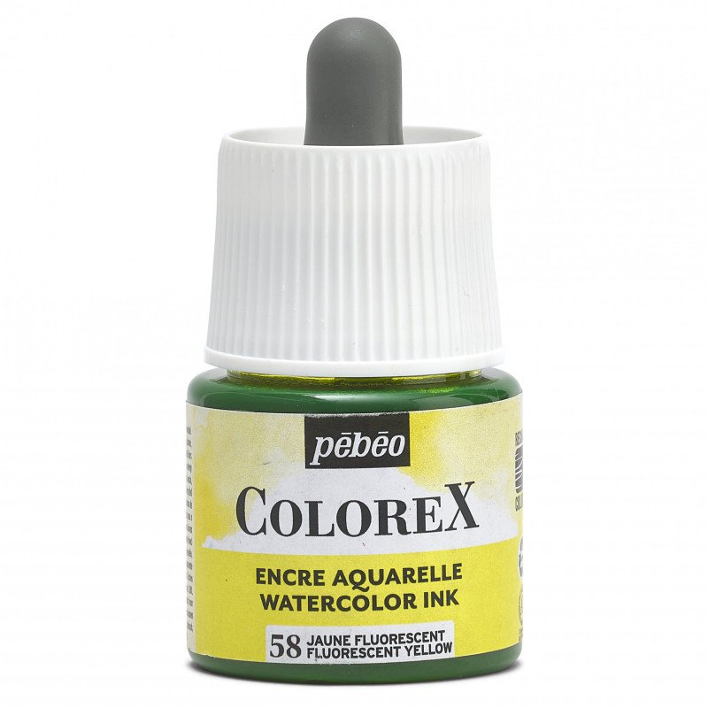 Pebeo Colorex Watercolour ink 45 ml - 58 - fluorescente giallo - Inchiostro