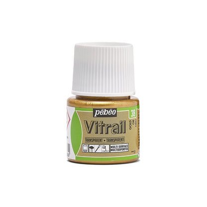 Pebeo Vitrail Transparent Glass paint 45 ml - 38 - guld - Glas- og porcelænsmaling
