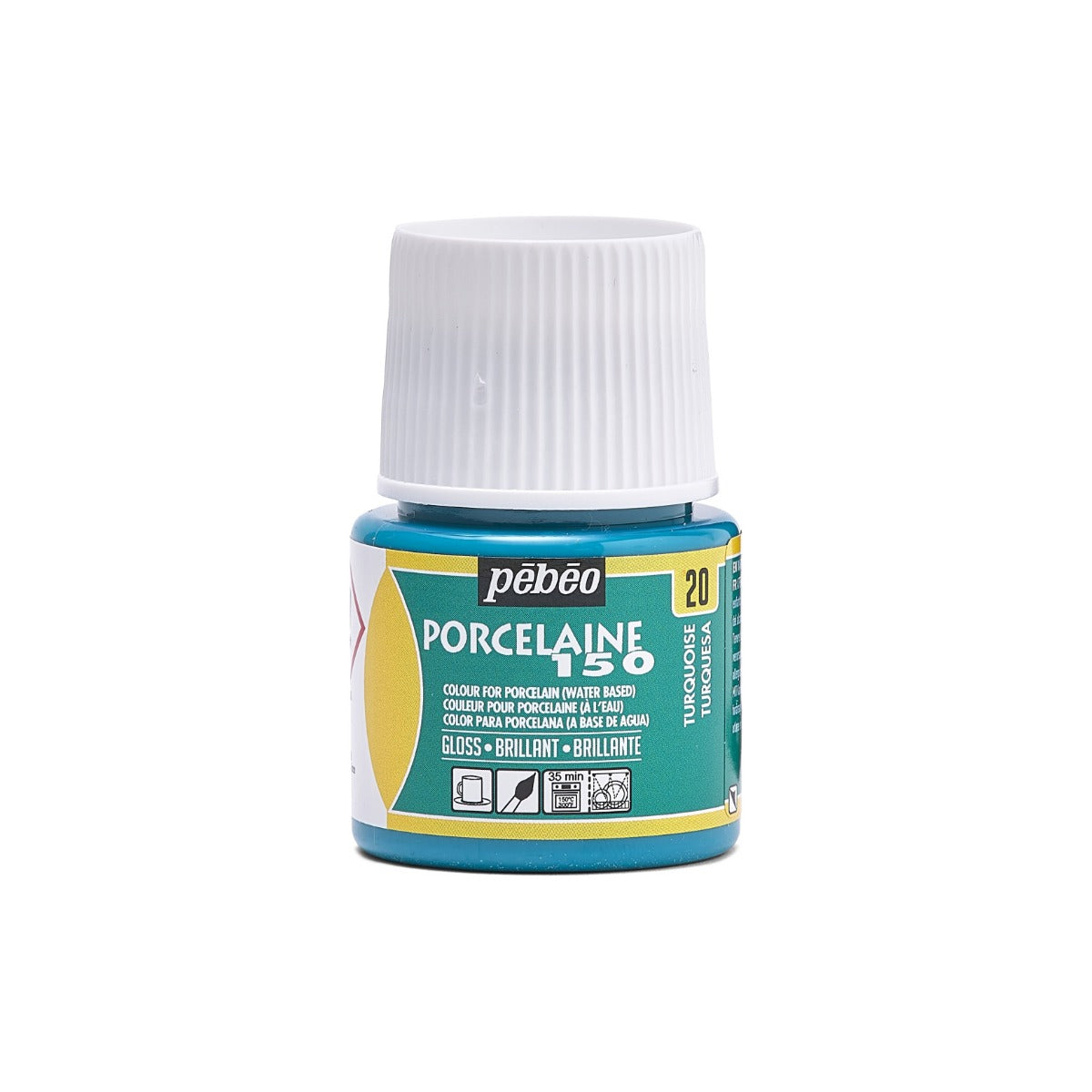 Pebeo Porcelaine 150 Porcelain paint 45 ml - 20 - turkoosi - Lasi- ja posliinimaalit