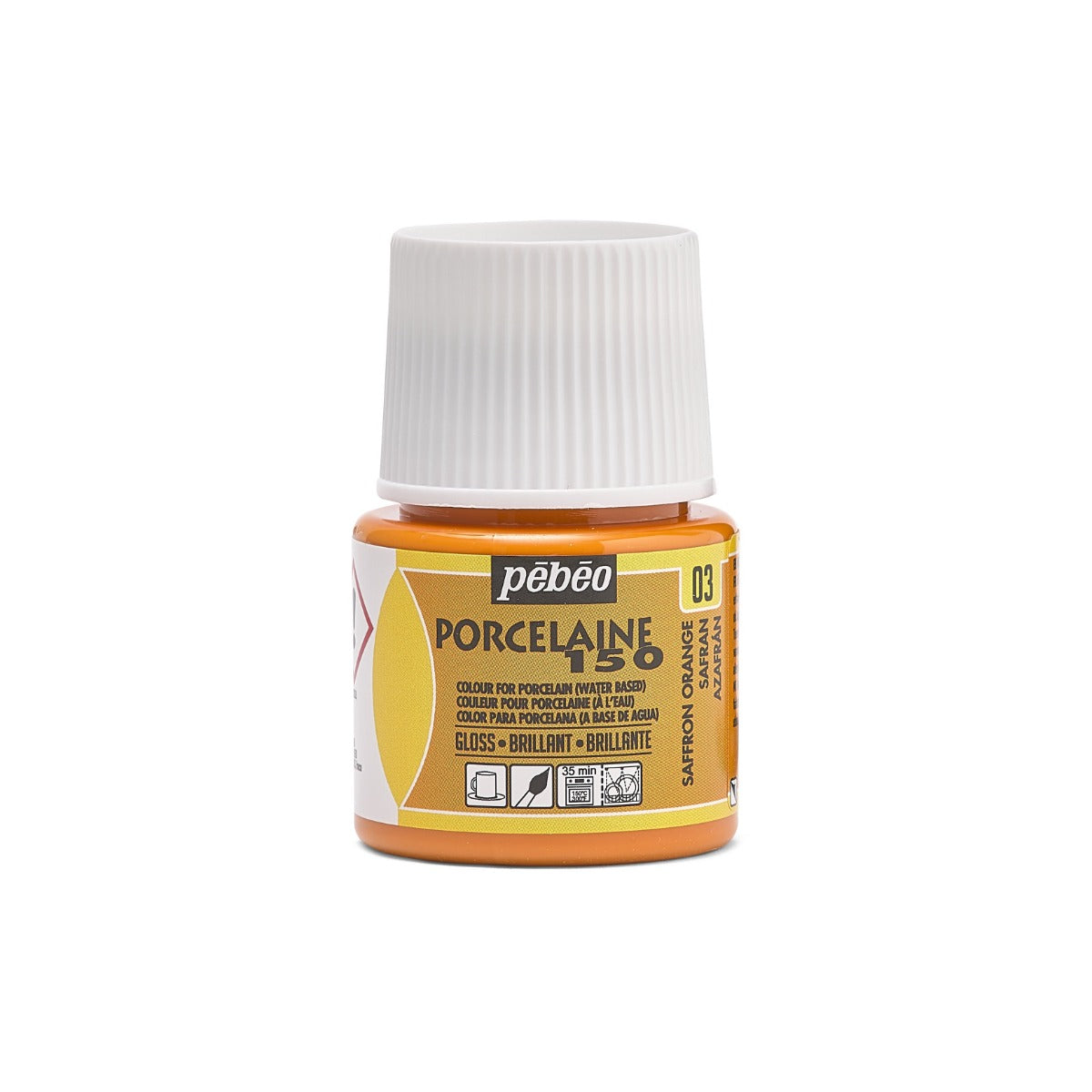 Pebeo Porcelaine 150 Porcelain paint 45 ml - 03 - Safran - Lasi- ja posliinimaalit