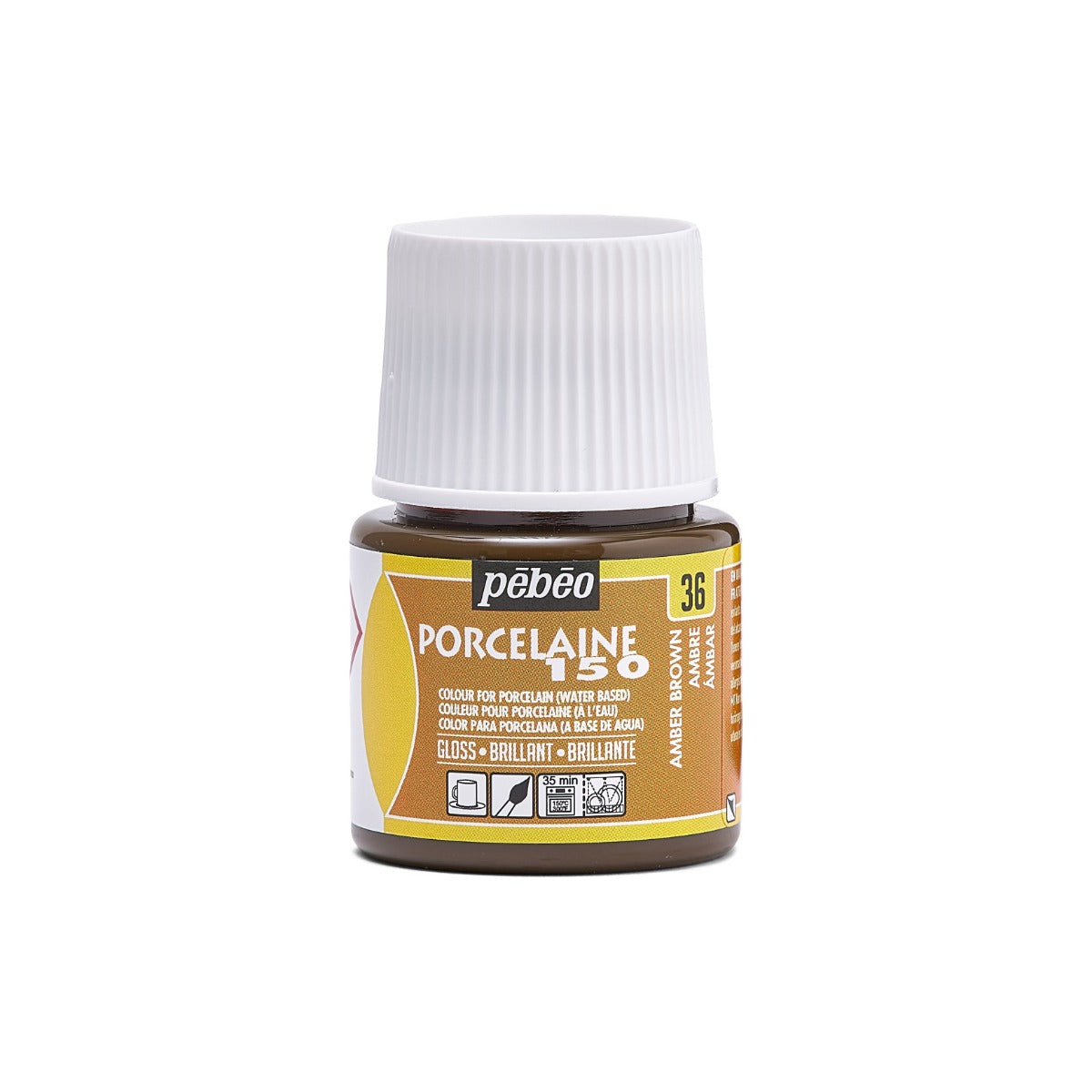 Pebeo Porcelaine 150 Porcelain paint 45 ml - 36 - Amber - Lasi- ja posliinimaalit