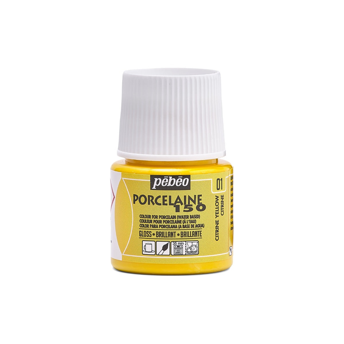 Pebeo Porcelaine 150 Porcelain paint 45 ml - 01 - Citrine - Lasi- ja posliinimaalit