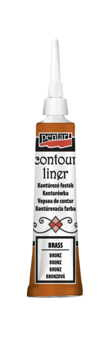 Pentart Universal Contour Liner 20 ml - Bronzen - Glas- og porcelænsmaling