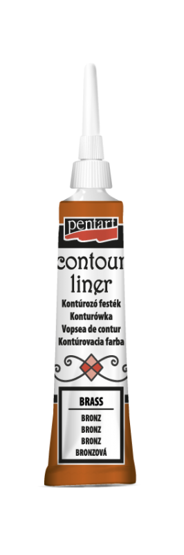 Pentart Universal Contour Liner 20 ml - Bronzen - Glas- och porslinsfärg