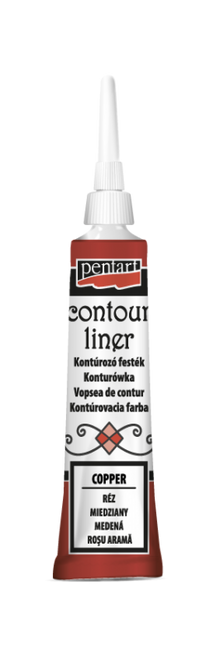 Pentart Universal Contour Liner 20 ml - kobber - Glas- og porcelænsmaling