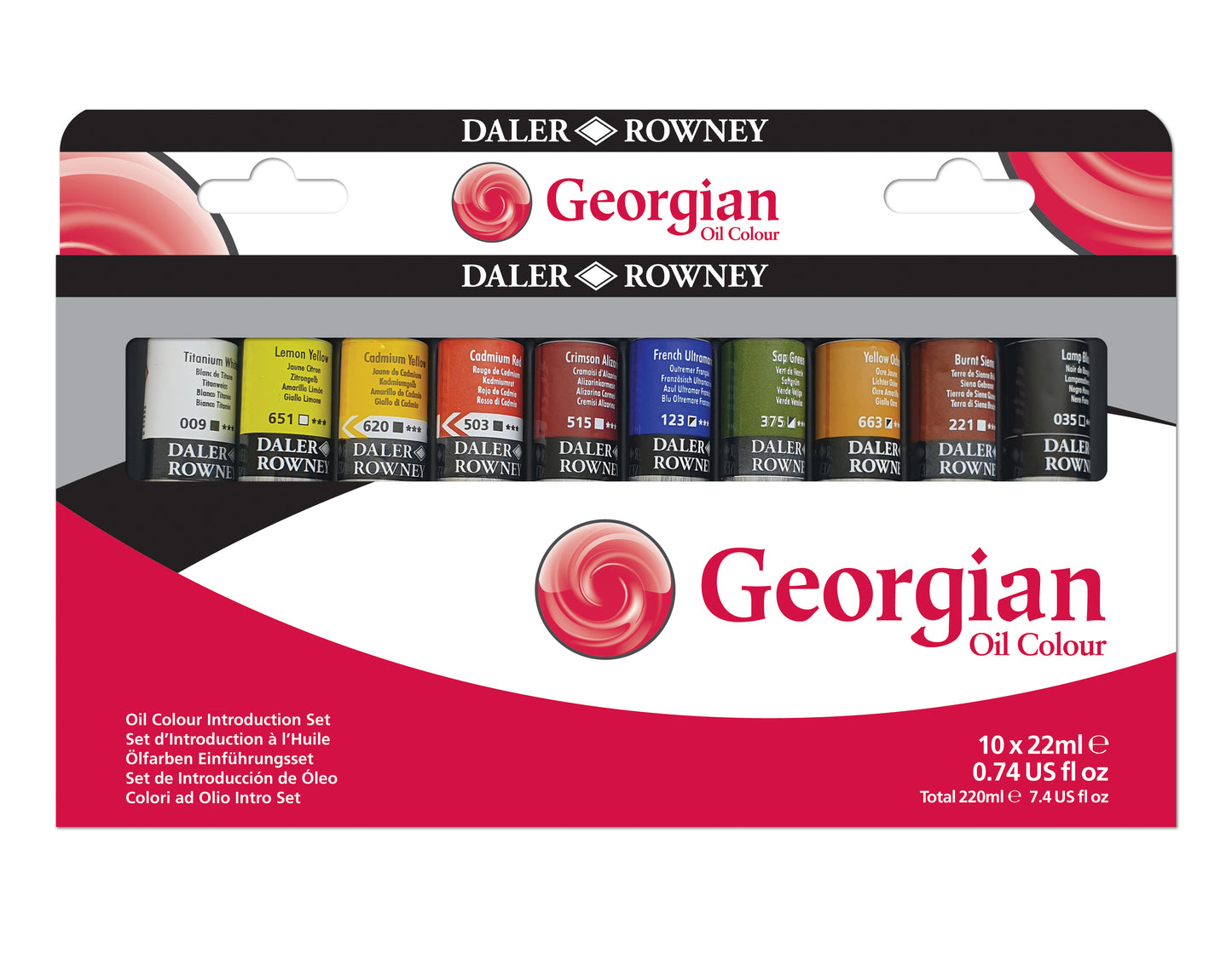 Daler-Rowney Georgian Oil Sets - introduktionssæt - 10 x 22 ml - Oliemaling