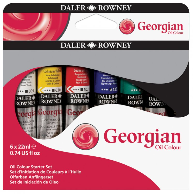 Daler-Rowney Georgian Oil Sets - startsæt - 6 x 22 ml - Oliemaling