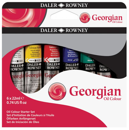 Daler-Rowney Georgian Oil Sets - startsæt - 6 x 22 ml - Oliemaling