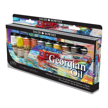 Daler-Rowney Georgian Oil Sets - udvalgssæt - 10 x 38 ml - Oliemaling