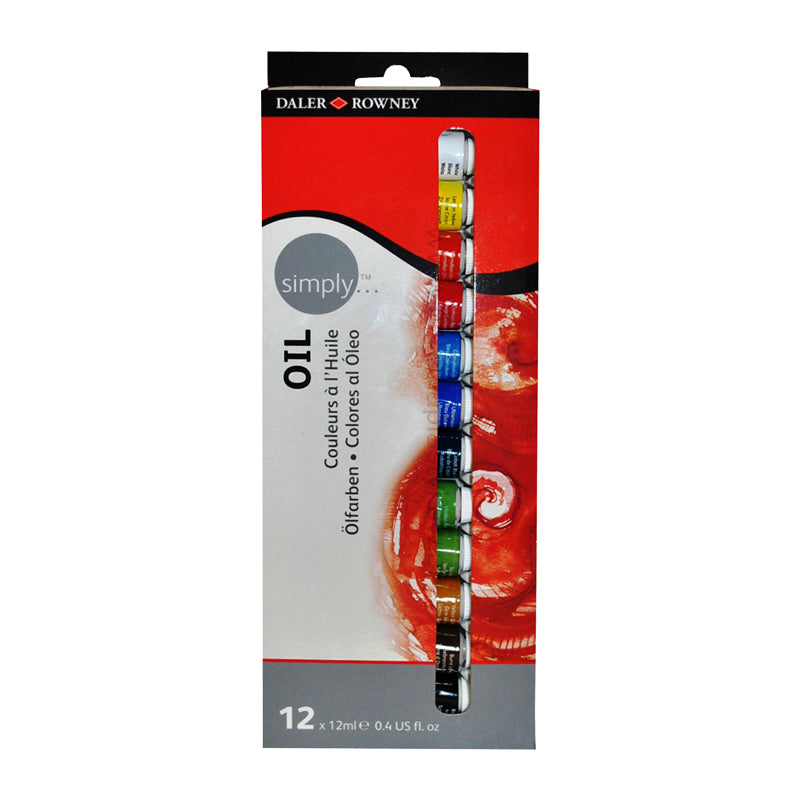 Daler-Rowney Simply Oil Sets - 12 x 12 ml - Oliemaling