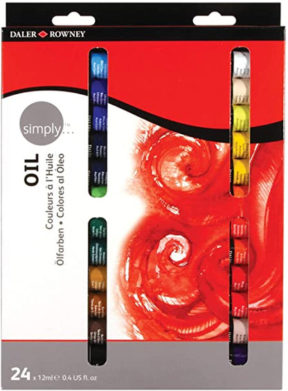 Daler-Rowney Simply Oil Sets - 24 x 12 ml - Oliemaling