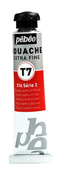 Pebeo Extra-Fijne Gouache T7 20 ml - dyb kadmium rød - Gouache og tempera