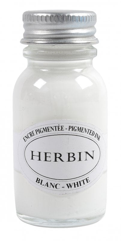 Herbin Pigmented Ink 15 ml - hvid - Blæk