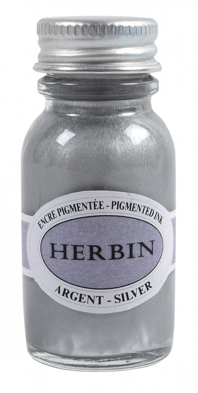 Herbin Pigmented Ink 15 ml - sølv - Blæk