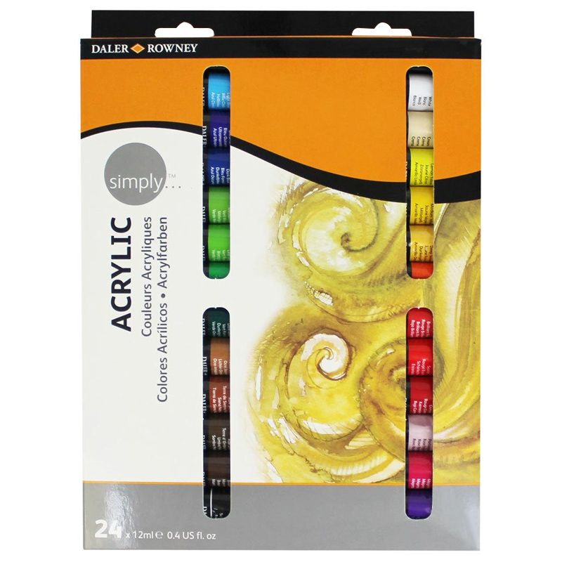 Daler-Rowney Simply Acrylic Sets - 24 x 12 ml - Akrylmaling