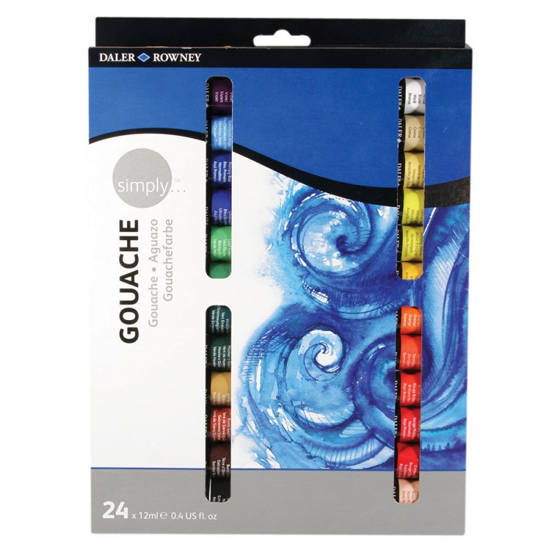 Daler-Rowney Simply Gouache Sets - 24 x 12 ml - Gouache og tempera
