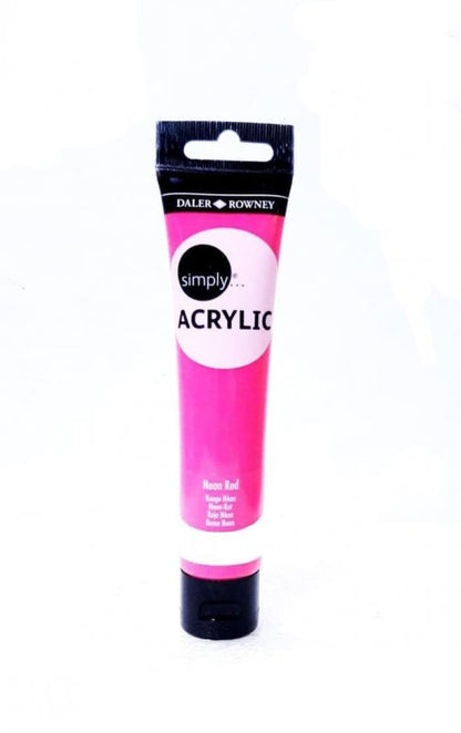 Daler-Rowney Simply Acrylic 75 ml - Neon rød - Akrylmaling