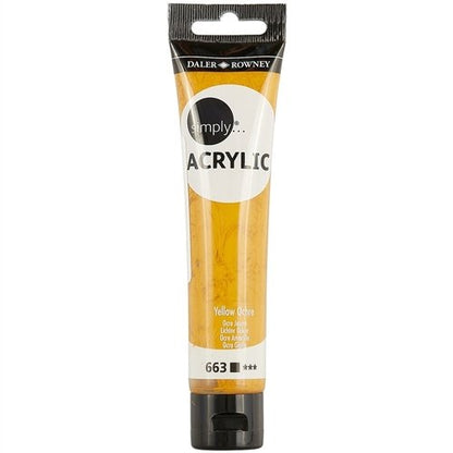 Daler-Rowney Simply Acrylic 75 ml - gul okker - Akrylmaling