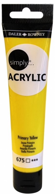Daler-Rowney Simply Acrylic 75 ml - primær gul - Akrylmaling