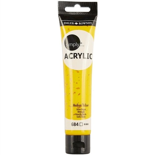 Daler-Rowney Simply Acrylic 75 ml - Medium gul - Akrylmaling