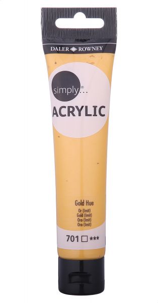 Daler-Rowney Simply Acrylic 75 ml - guld - Akrylmaling
