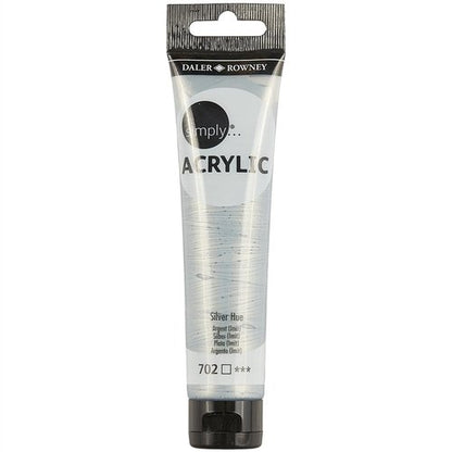 Daler-Rowney Simply Acrylic 75 ml - sølv - Akrylmaling