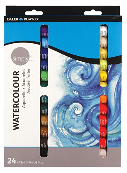 Daler-Rowney Simply Watercolour Sets - 24 x 12 ml - Akvarelmaling