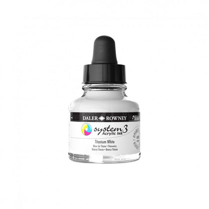 Daler-Rowney System3 Acrylic Ink 29.5 ml - titan hvid - Blæk
