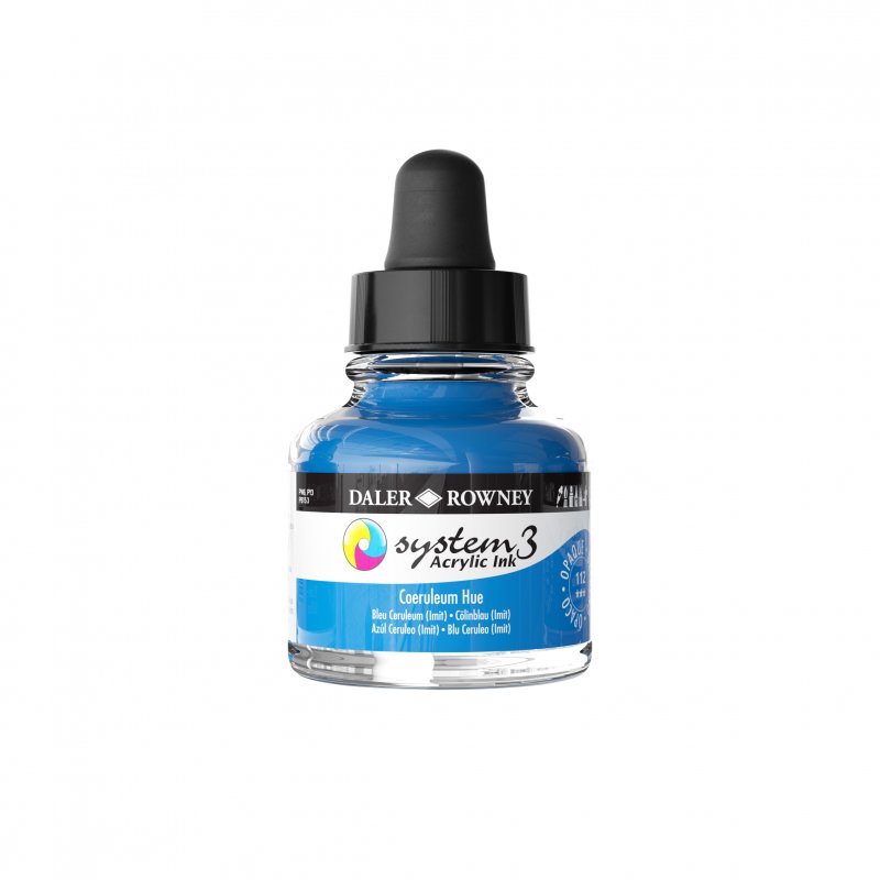 Daler-Rowney System3 Acrylic Ink 29.5 ml - Ceruleanblå nuance - Blæk