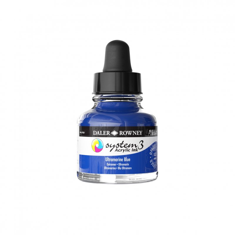 Daler-Rowney System3 Acrylic Ink 29.5 ml - ultramarinblå blå - Blæk