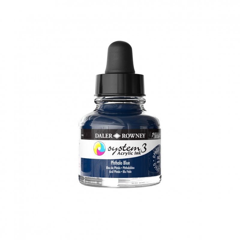 Daler-Rowney System3 Acrylic Ink 29.5 ml - ftalo blå - Blæk