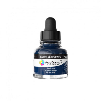 Daler-Rowney System3 Acrylic Ink 29.5 ml - ftalo blå - Blæk